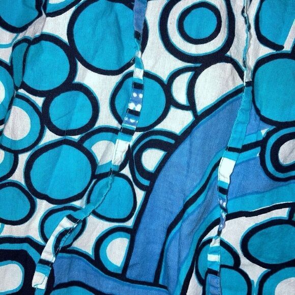 Y2K CYN by Cynthia Mehra Small Blue White Adjustable Strap Printed Mini Dress - Picture 5 of 7